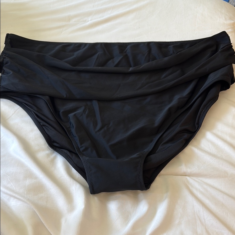 Black High-Waisted Swim Bottoms